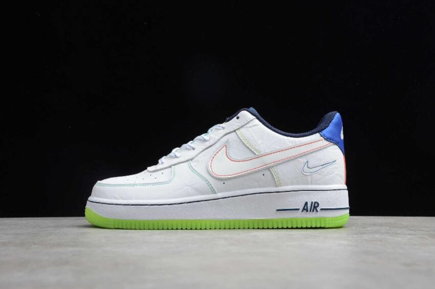 Women's Nike Air Force 1 GS White Racer Blue CV2421-100 Running Shoes