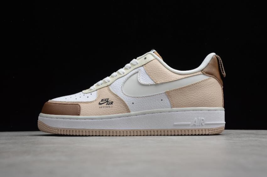 Men's Nike Air Force 1 Utility White Cream Brown Khaki CV3039-101 Running Shoes - Click Image to Close