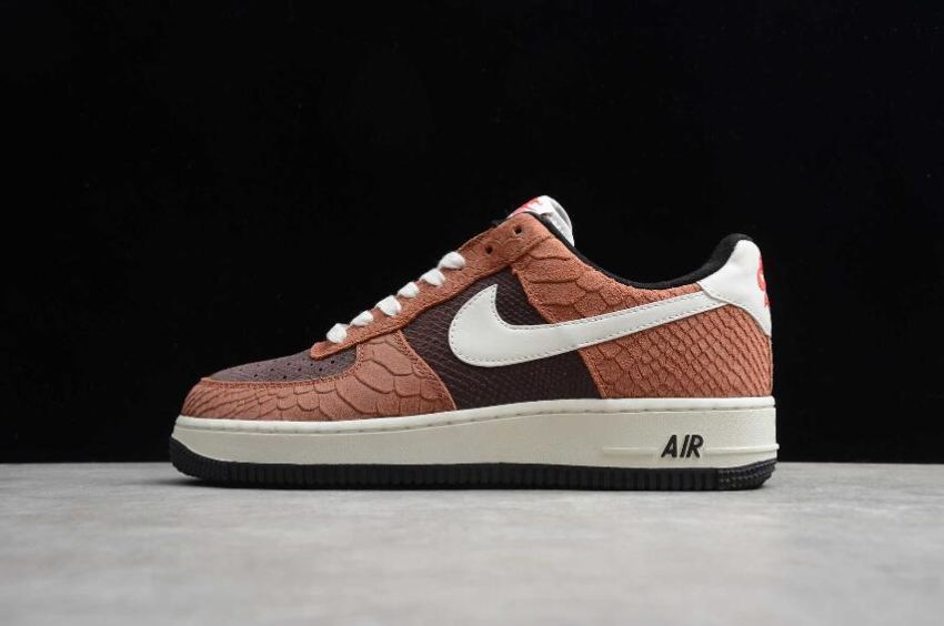 Men's Nike Air Force 1 PRM Red Bark Sail Earth CV5567-200 Running Shoes - Click Image to Close