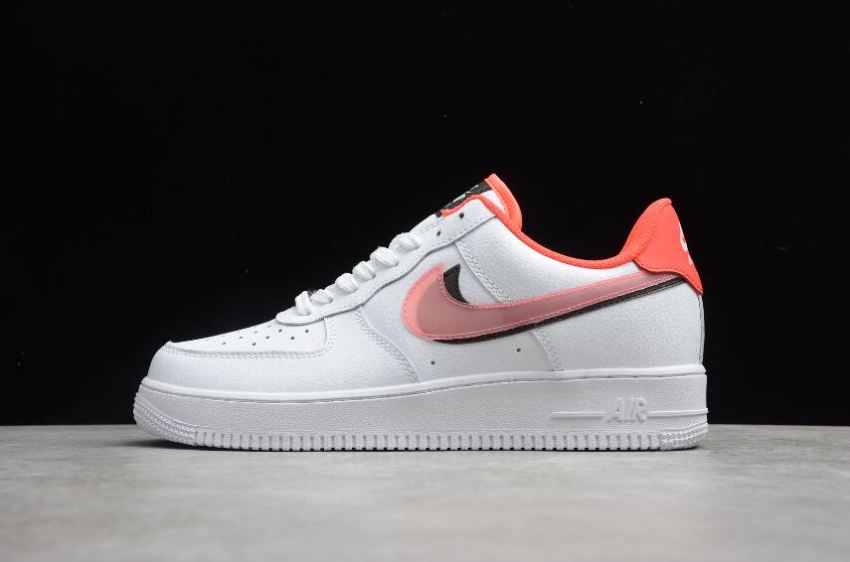 Men's Nike Air Force 1 GS White Bright Crimson Black CW1574-101 Running Shoes