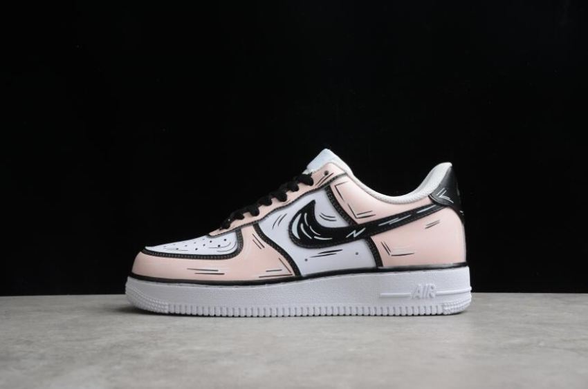 Men's Nike Air Force 1 07 CW2288-213 Pink White Black Running Shoes