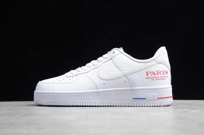 Men's Nike Air Force 1 07 NBA Paris White University Red CW2367-100 Running Shoes - Click Image to Close