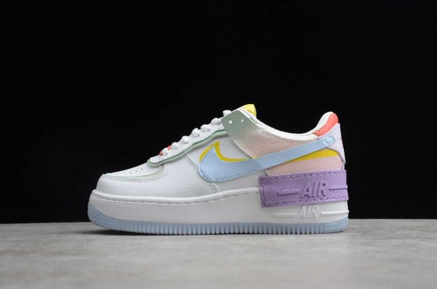 Men's Nike WMNS Air Force 1 Shadow White Hydrogen Blue White CW2630-141 Running Shoes - Click Image to Close