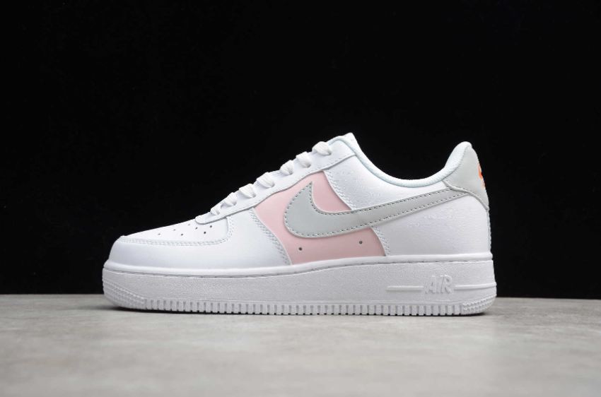 Women's Nike Air Force 1 07 White Pink Foam Total Orange CZ0369-100 Running Shoes - Click Image to Close