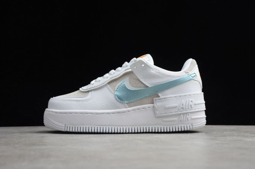 Men's Nike Air Force 1 Shadow White Glacier Ice Grey DA4286-100 Running Shoes