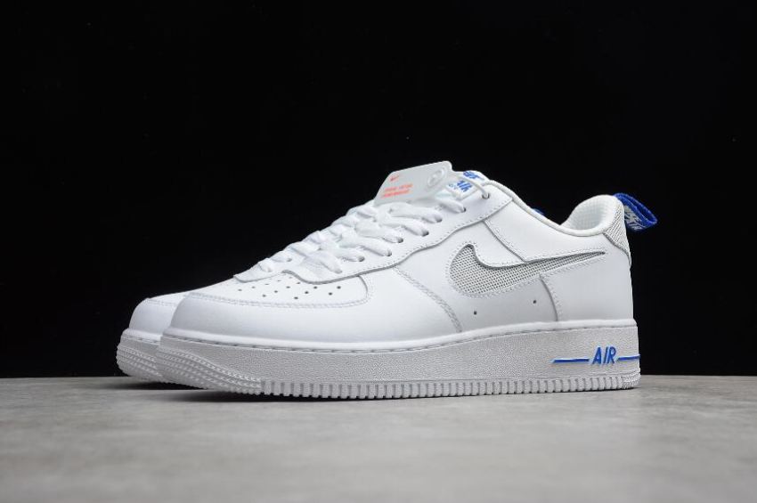 Men's Nike Air Force 1 White Blue DC1429-100 Running Shoes - Click Image to Close