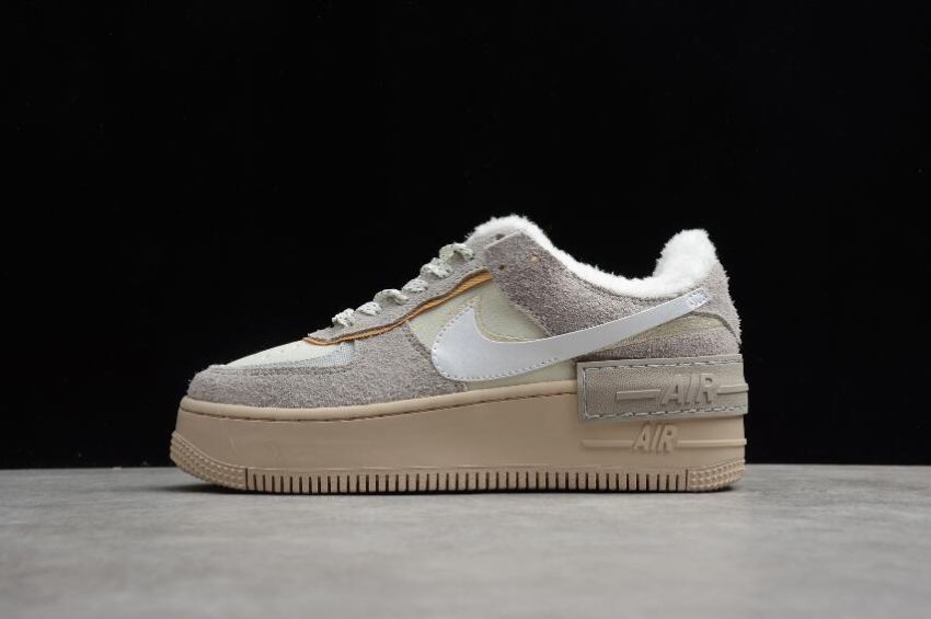 Men's Nike Air Force 1 Shadow Enigma Stone White Oatmeal DC5270-016 Running Shoes - Click Image to Close