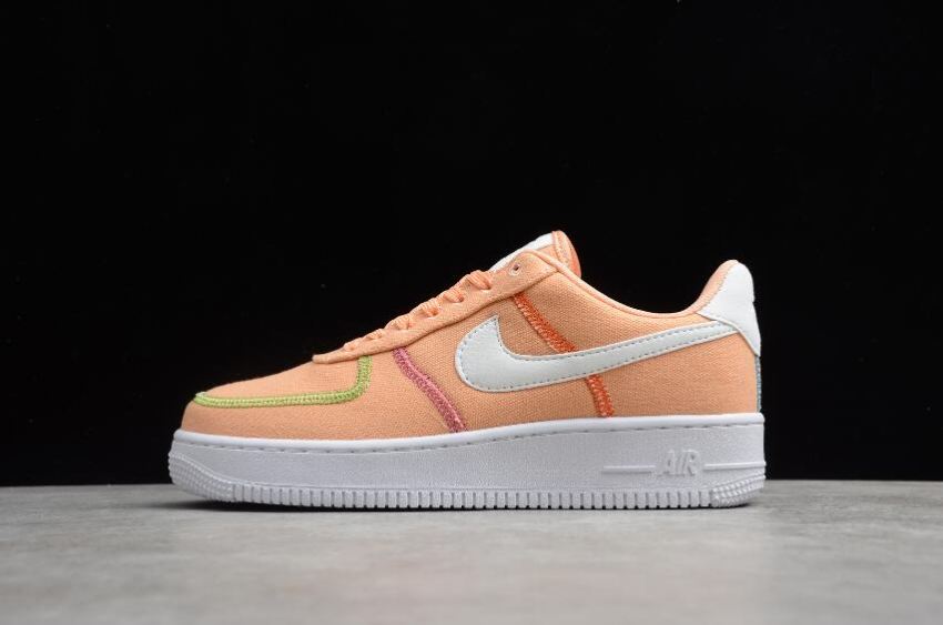 Women's Nike WMNS Air Force 1 07 White Orange DD0226-800 Running Shoes