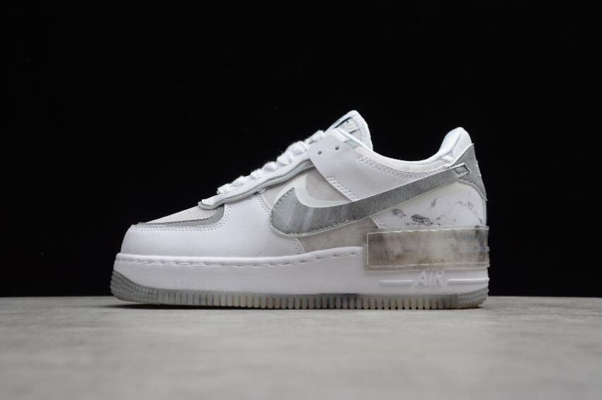 Men's Nike Air Force 1 Shadow Goddess of Victory White Metallic Silver DJ4635-100 Running Shoes