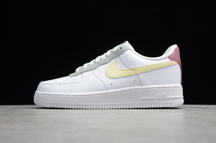 Men's Nike WMNS Air Force 1 07 ESS White Lemon Drop Regal Pink DN4930-100 Running Shoes - Click Image to Close