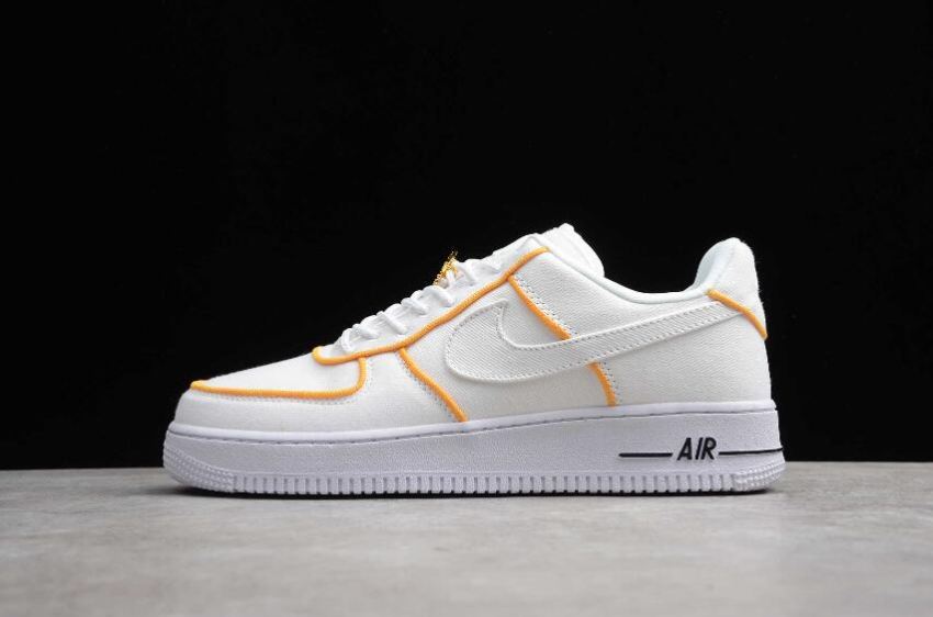 Women's Nike Air Force 1 Upstep White Yellow JJ3031-878 Running Shoes - Click Image to Close