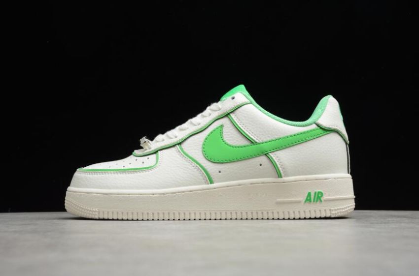 Women's Nike Air Force 107 SU19 Beige Fluorescent Green UH8958-022 Running Shoes