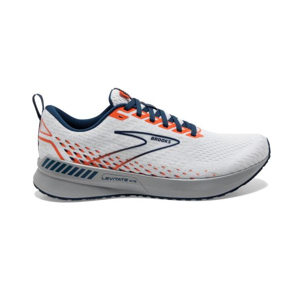 Brooks Levitate GTS 5 White/Titan/Flame - Click Image to Close