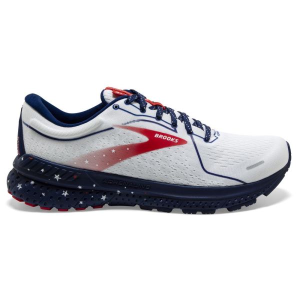 Brooks Adrenaline GTS 21 White/Blue/Red - Click Image to Close