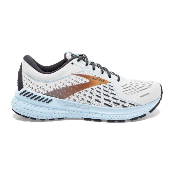 Brooks Adrenaline GTS 21 White/Alloy/Light Blue - Click Image to Close