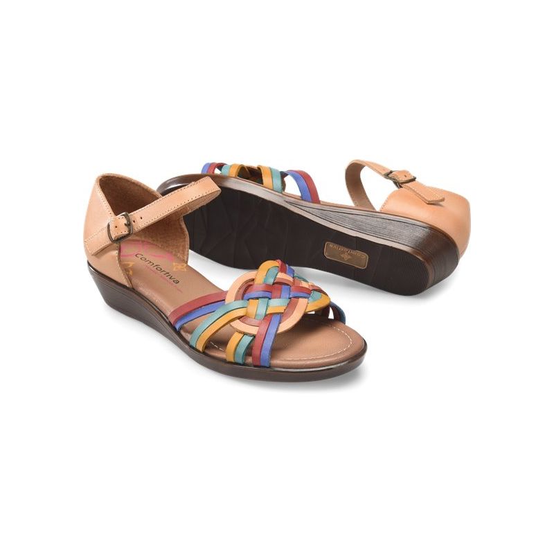 Comfortiva Women's Fortune-Natural Rainbow Mutli