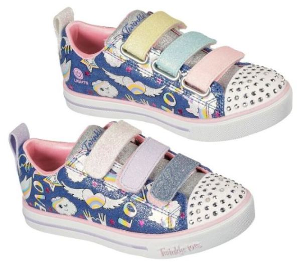 Skechers Girls' Twinkle Toes: Sparkle Lite - Believe In Rainbows - Click Image to Close