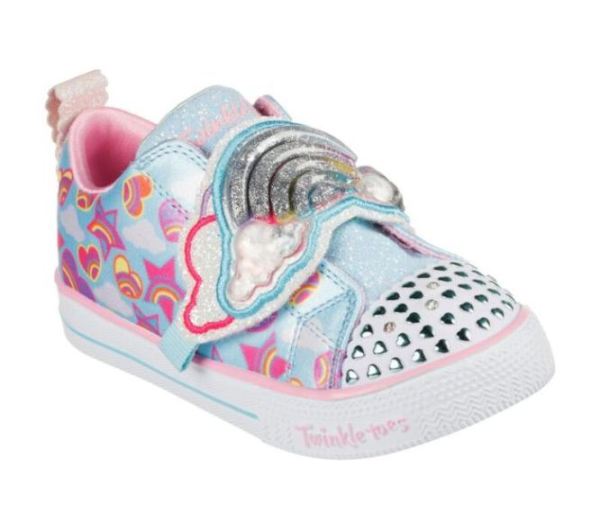 Skechers Girls' Twinkle Toes: Shuffle Lite - Rainbow Sprinkles - Click Image to Close