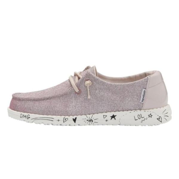Hey Dude Shoes Girls Wendy Youth Doodle Disco Pink