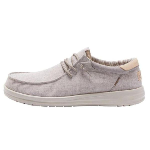 Hey Dude Shoes Men's Paul Chambray Taupe Grey