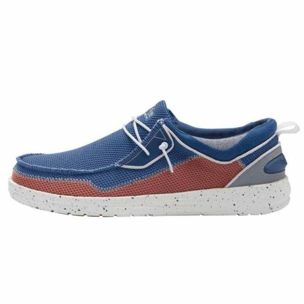 Men's Hey Dude Shoes Wally Storm Navy Brick - Click Image to Close