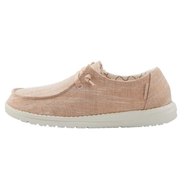 Women's Hey Dude Shoes Wendy Canvas Sparkling Sparkling Rose Gold - Click Image to Close