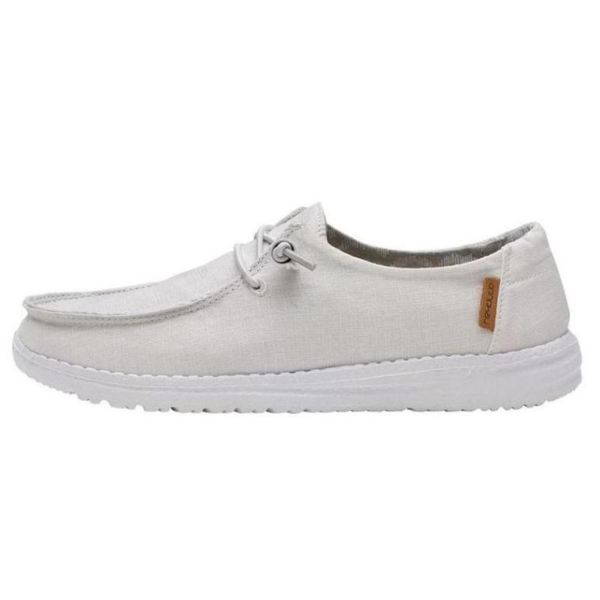 Women's Hey Dude Shoes Wendy Chambray White