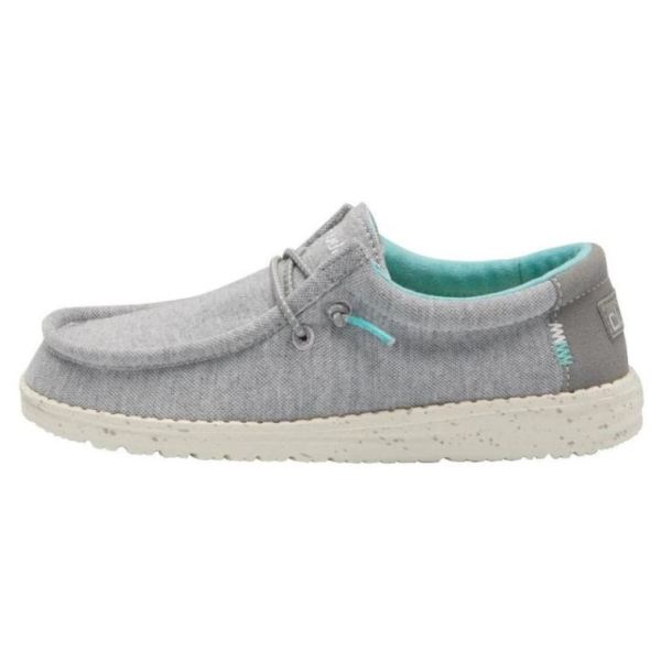 Boys Hey Dude Shoes Wally Youth Stretch Grey