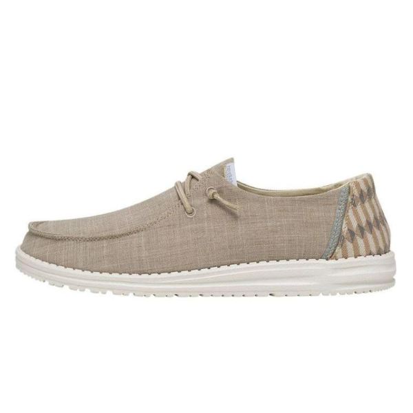 Women's Hey Dude Shoes Wendy Canvas Sheen Beige - Click Image to Close