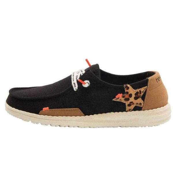 Women's Hey Dude Shoes Wendy Jungle Star Black