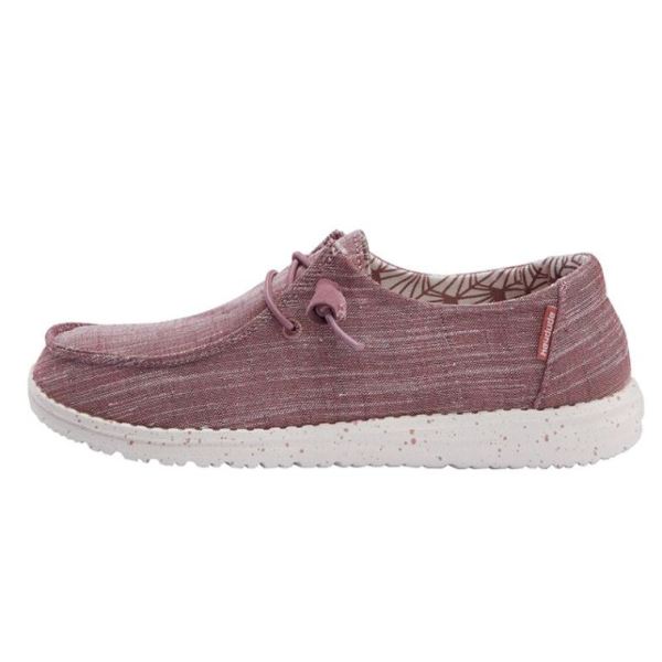 Women's Hey Dude Shoes Wendy Canvas Sparkling Sparkling Rose - Click Image to Close