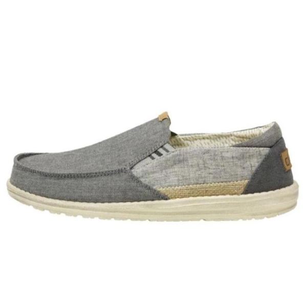 Hey Dude Shoes Men's Thad Chambray Ghost Grey