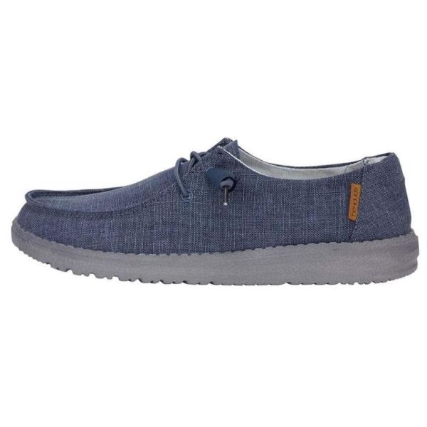 Women's Hey Dude Shoes Wendy Chambray Navy - Click Image to Close