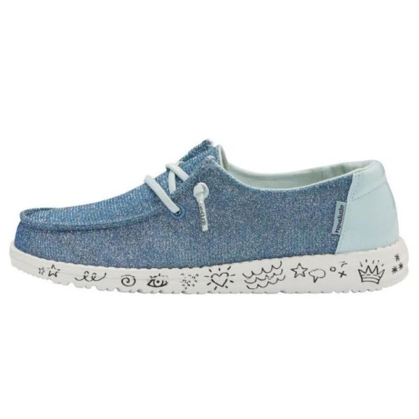 Hey Dude Shoes Girls Wendy Youth Doodle Disco Azur