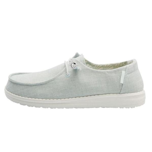 Women's Hey Dude Shoes Wendy Canvas Sparkling Sparkling Mint - Click Image to Close