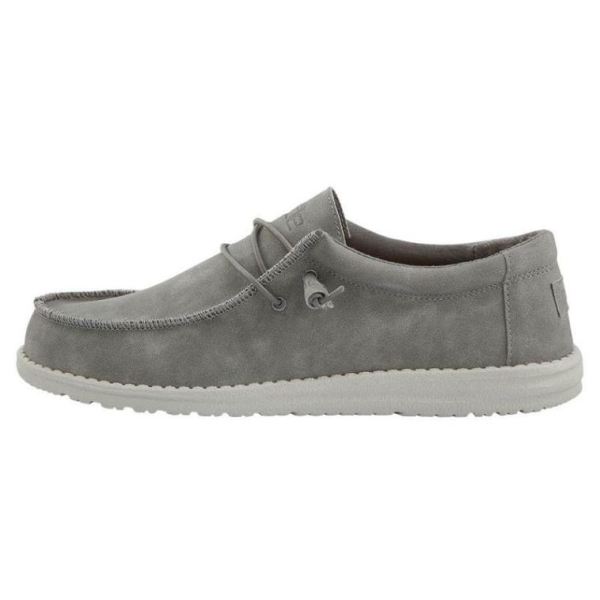 Hey Dude Shoes Men's Wally Recycled Leather Grey - Click Image to Close