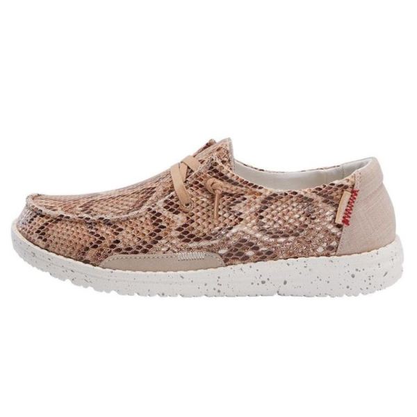 Women's Hey Dude Shoes Wendy L Jungle Python Light Rose - Click Image to Close