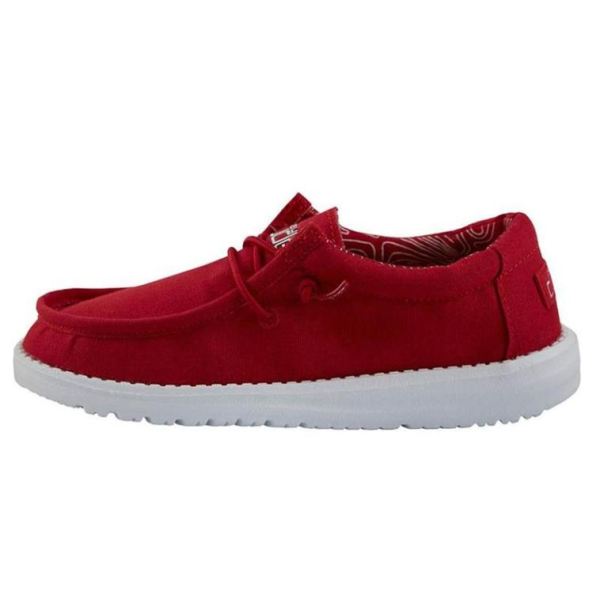 Boys Hey Dude Shoes Wally Youth Red