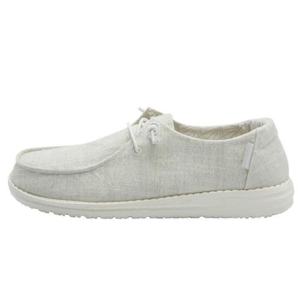 Women's Hey Dude Shoes Wendy Canvas Sparkling Sparkling Cream - Click Image to Close