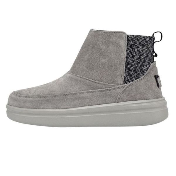 Women's Hey Dude Shoes Mel Suede Lunar Rock - Click Image to Close