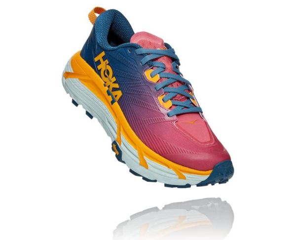 HOKA ONE ONE Mafate Speed 3 for Women Moroccan Blue / Saffron - Click Image to Close