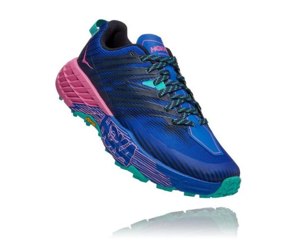 HOKA ONE ONE Speedgoat 4 for Women Dazzling Blue / Phlox Pink - Click Image to Close