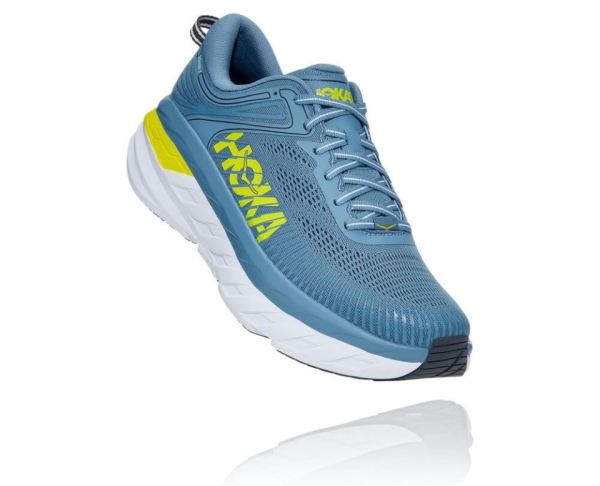 HOKA ONE ONE Bondi 7 for Women Provincial Blue / Citrus - Click Image to Close