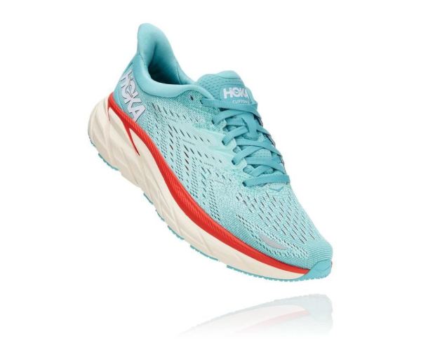 HOKA ONE ONE Clifton 8 for Women Aquarelle / Eggshell Blue - Click Image to Close