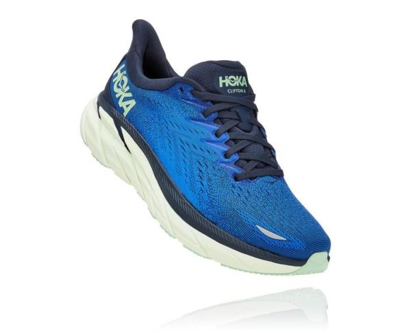 HOKA ONE ONE Clifton 8 for Women Dazzling Blue / Outer Space - Click Image to Close