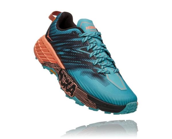 HOKA ONE ONE Speedgoat 4 for Women Aquarelle / Cantaloupe - Click Image to Close