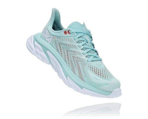 HOKA ONE ONE Clifton Edge for Women Eggshell Blue / White - Click Image to Close