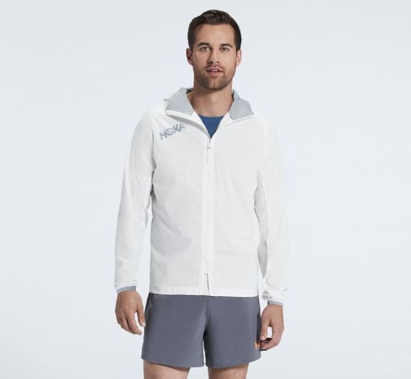 HOKA ONE ONE Full-Zip Wind Jacket for Men White