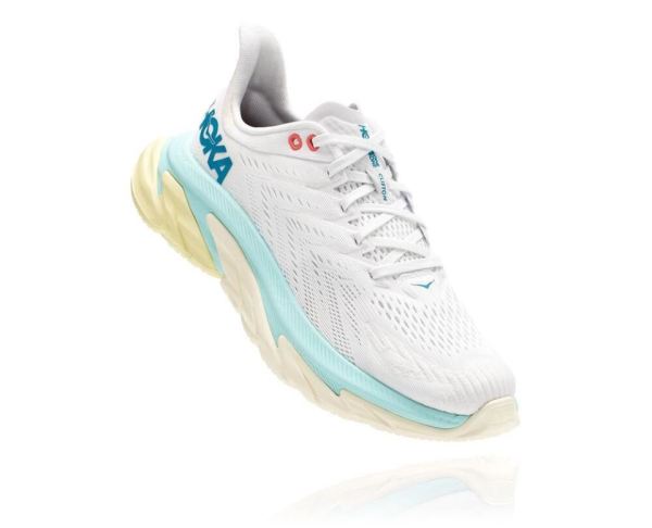 HOKA ONE ONE Clifton Edge for Women Blanc De Blanc / Blue Tint - Click Image to Close