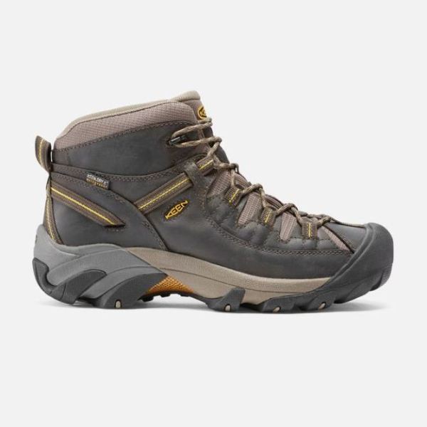 Keen Shoes | Men's Targhee II Waterproof Mid-Black Olive/Yellow - Click Image to Close